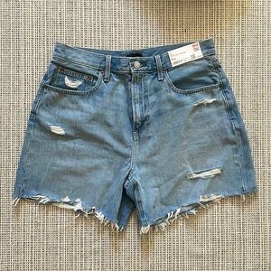 Uniqlo Women baggy denim shorts - high rise
